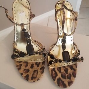 BCBG Leopard High Heel Sandals!